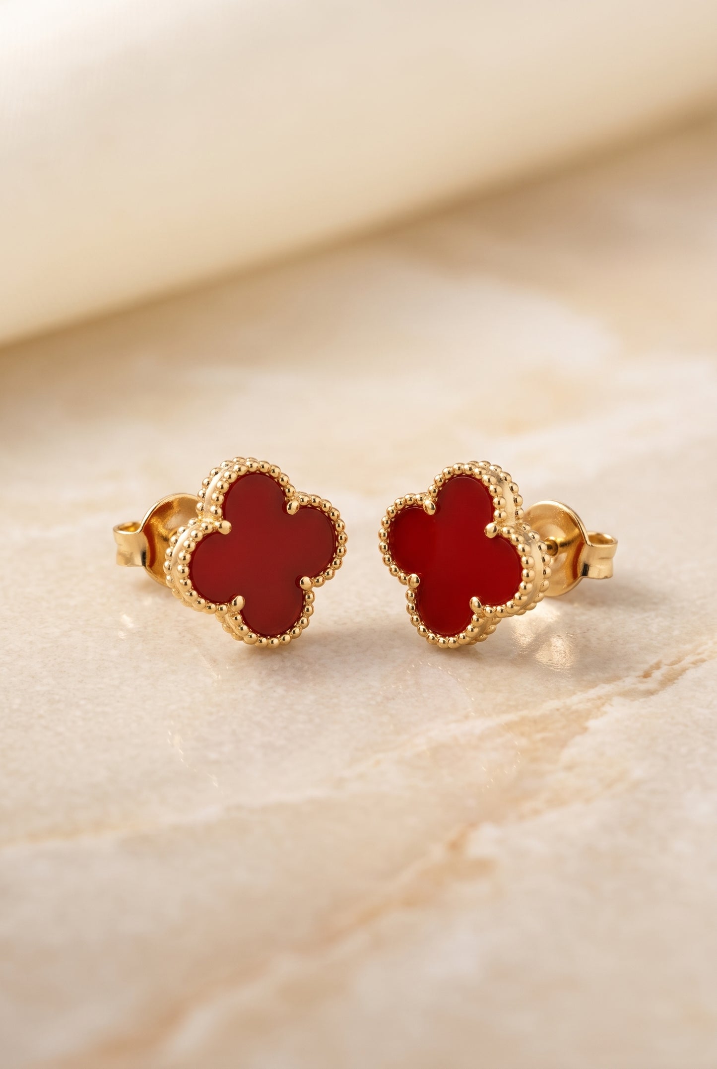 Scarlet Clover Studs Earring