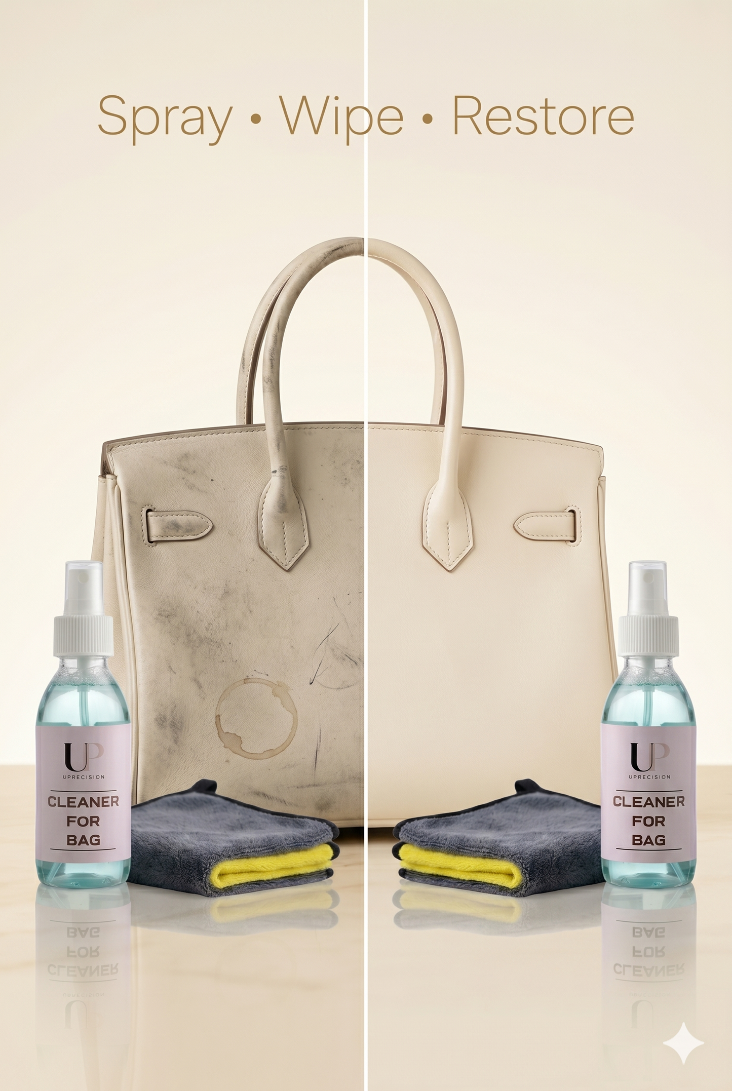 Bag Cleaner Spray + Microfiber Cloth