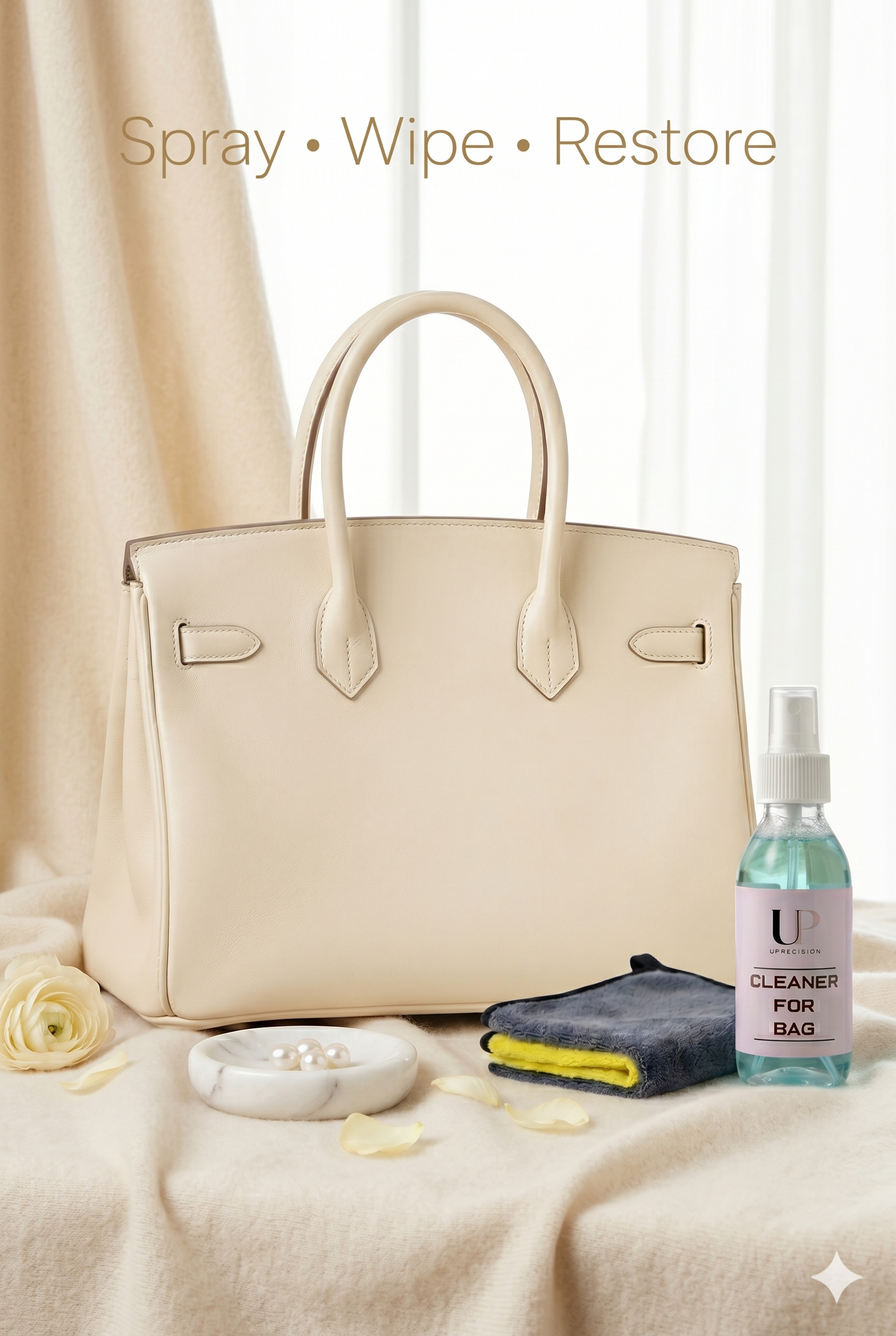 Bag Cleaner Spray + Microfiber Cloth