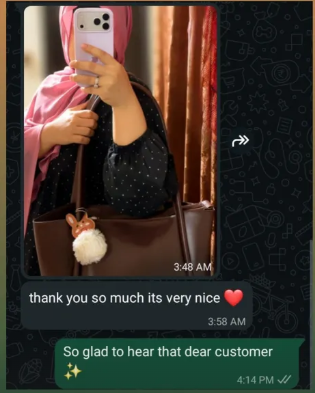 Instagram/WhatsApp Customer Reviews