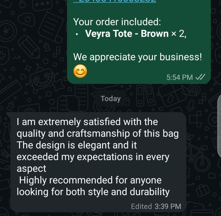 Instagram/WhatsApp Customer Reviews