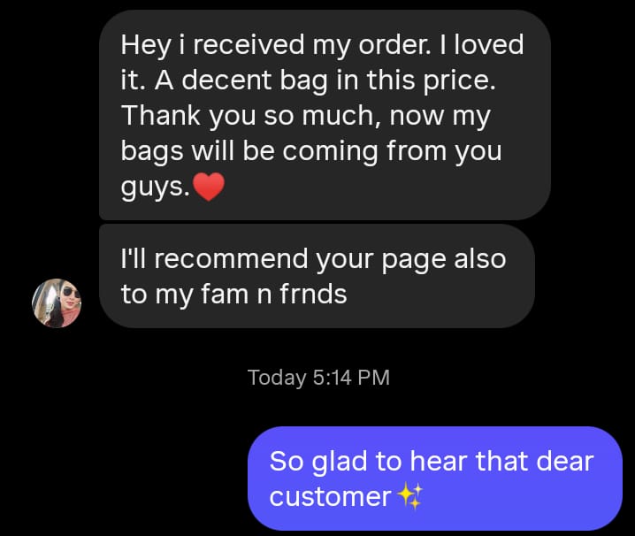 Instagram/WhatsApp Customer Reviews