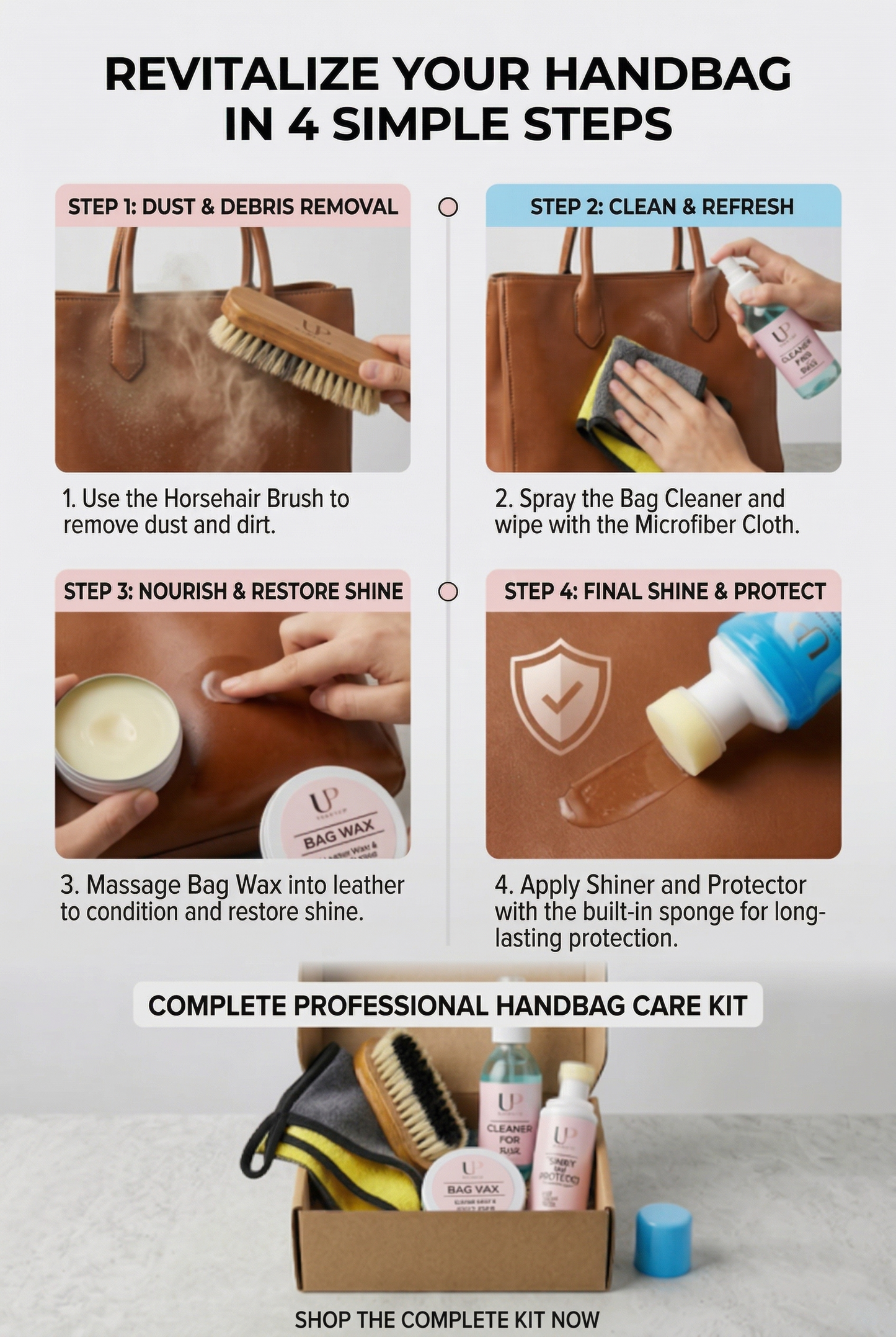 Complete BagCare Kit - Cleaner for Handbags
